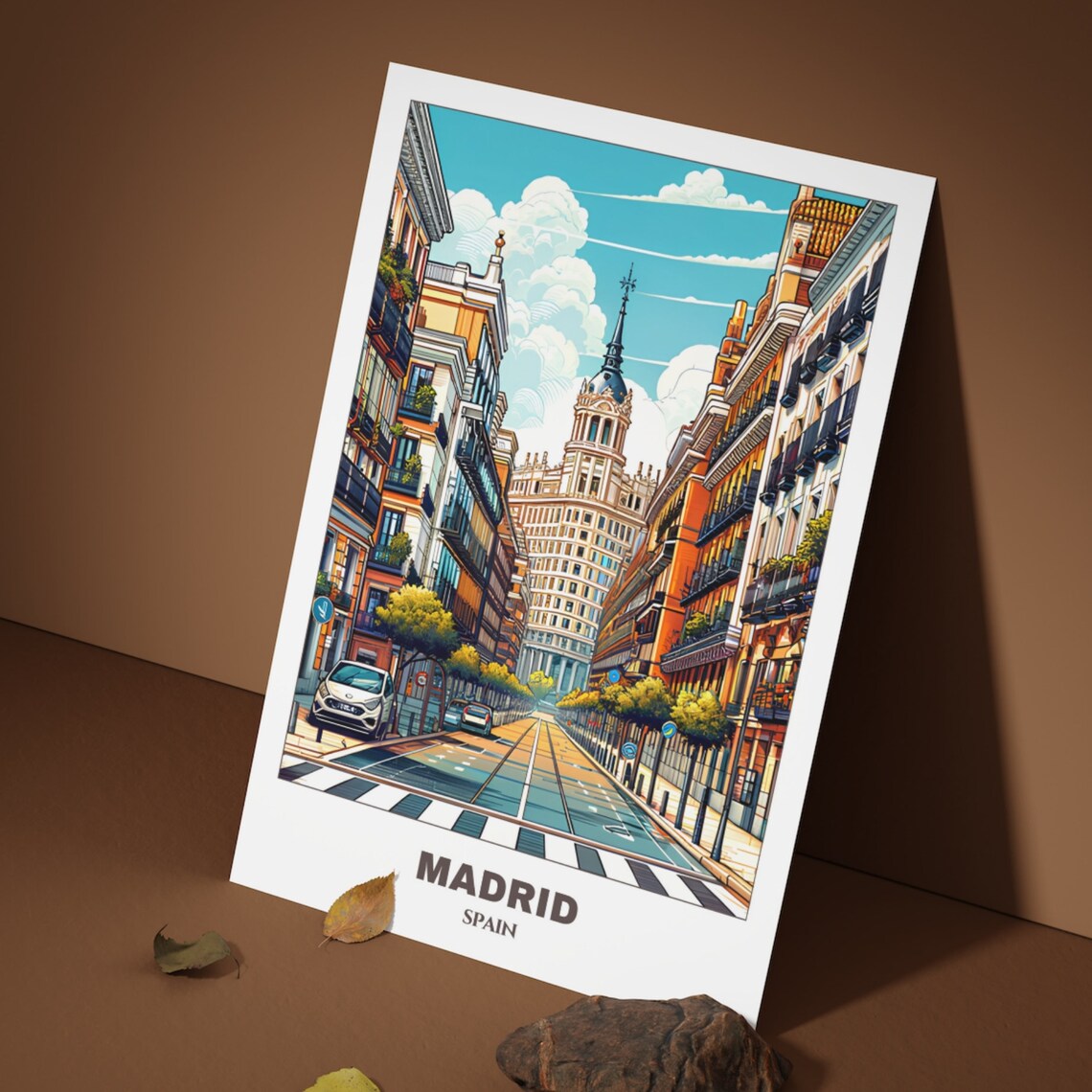 Madrid Spain Gran Via Street City Life Buildings Avenue Poster - Image 3
