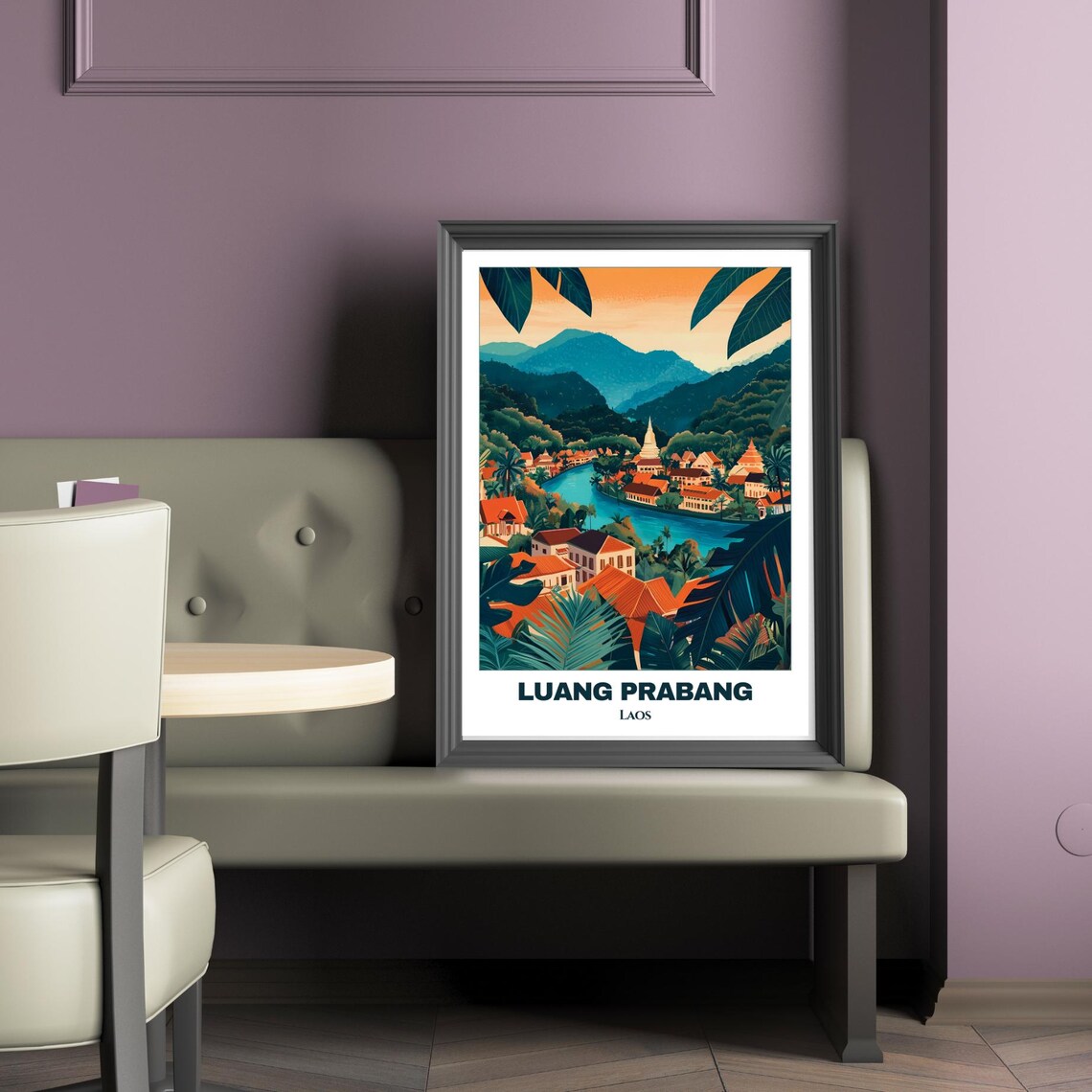 Luang Prabang Travel Poster, Laos Cityscape Art Print - Image 5