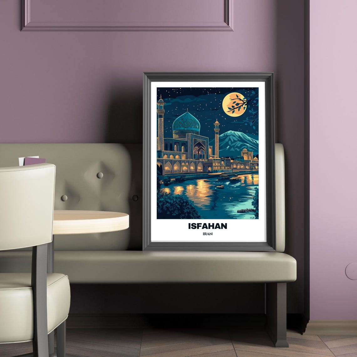 Isfahan Travel Poster Iran Travel Poster Citycape Painting Wall Art Print Isfahan Home Decor Shah Mosque Print - Image 5