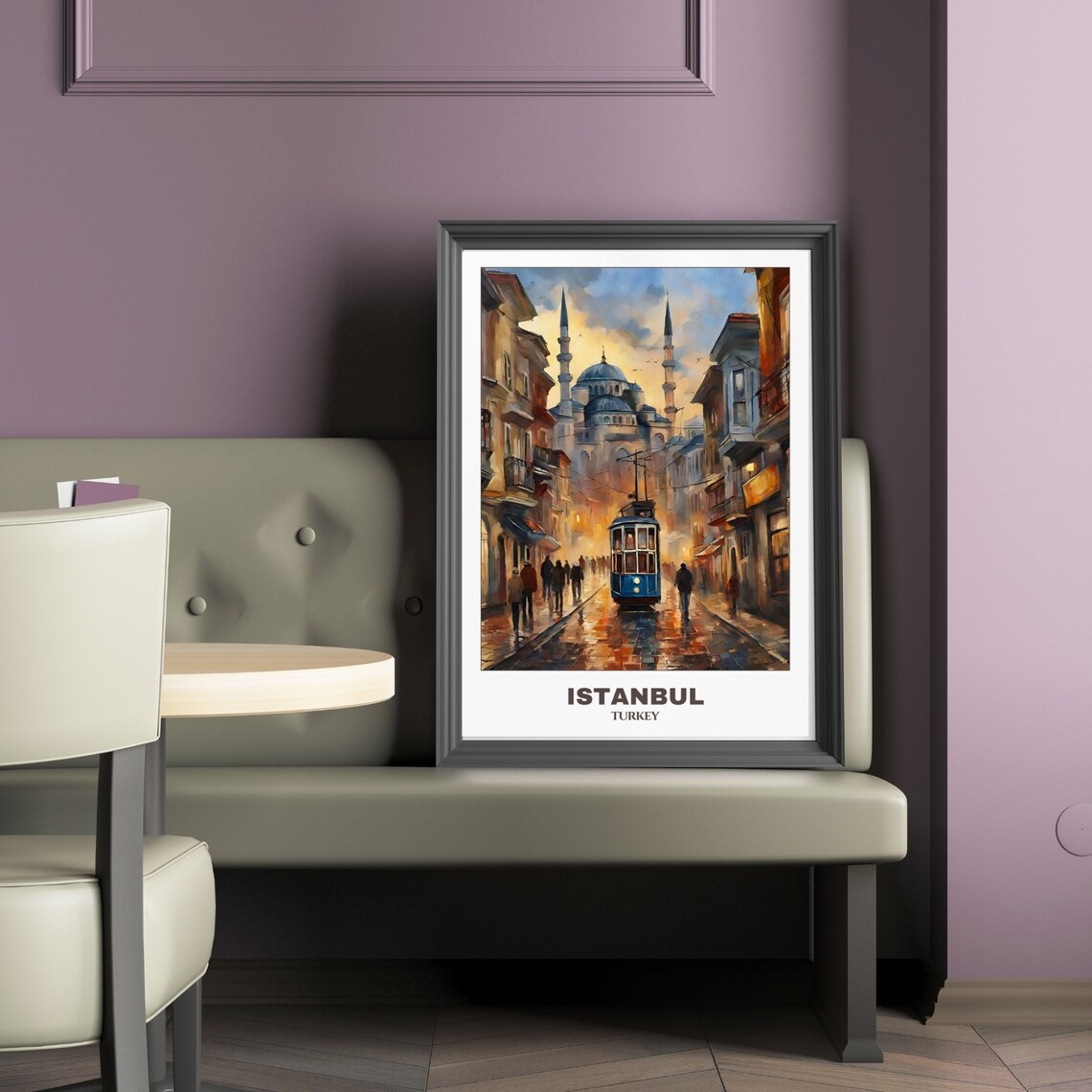 Istanbul Cityscape Painting, Turkey Travel Poster - Image 2