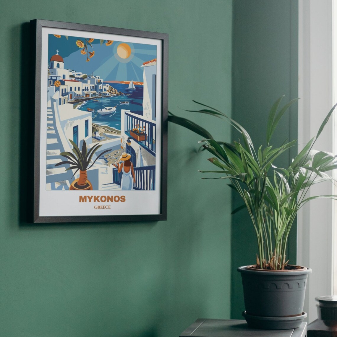 Mykonos Travel Poster Greece Travel Poster Cityscape Painting Print Wall Art Travel Wall Art Decor Mykonos Trip - Image 5