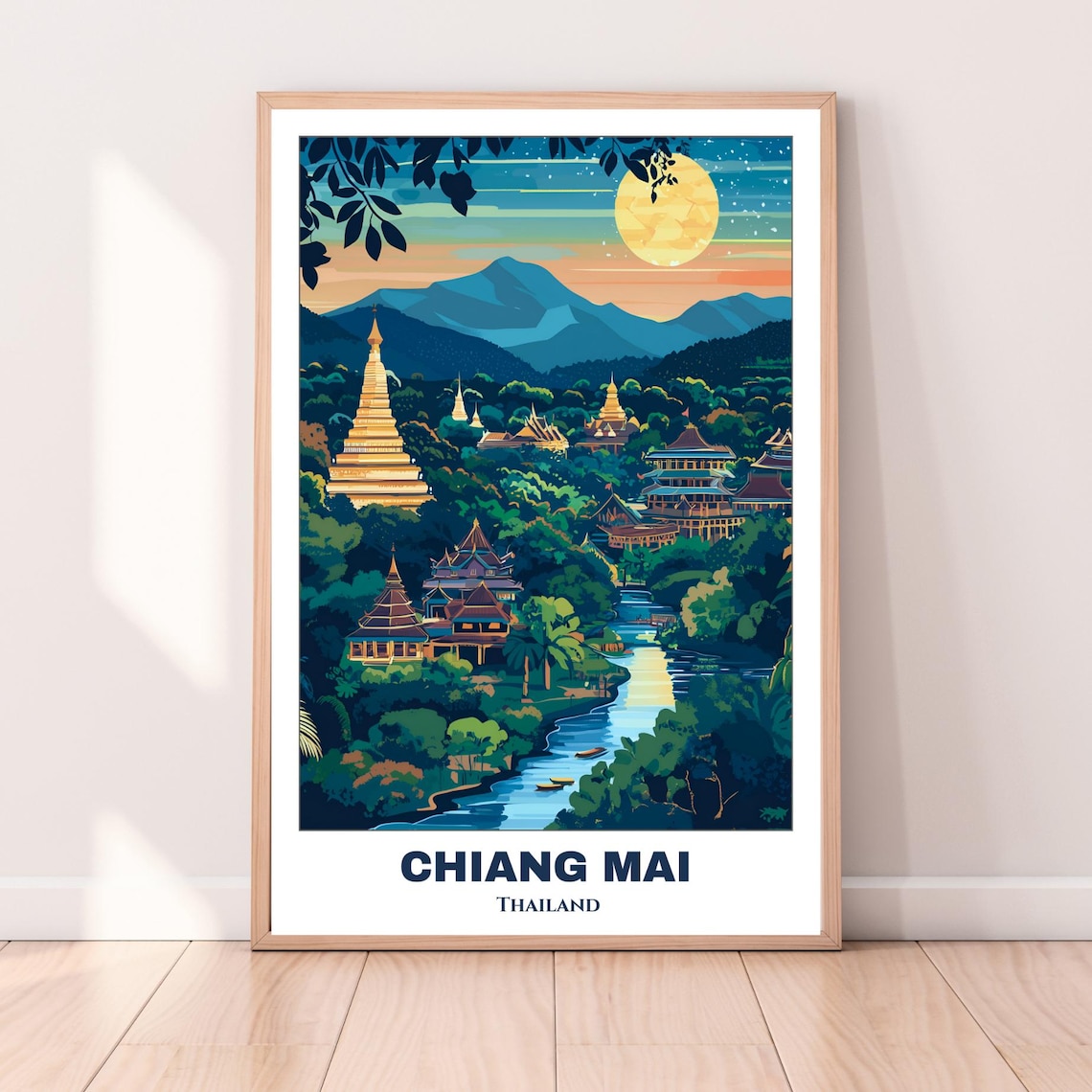 Chiang Mai Travel Poster, Thailand Painting Art Print - Image 4