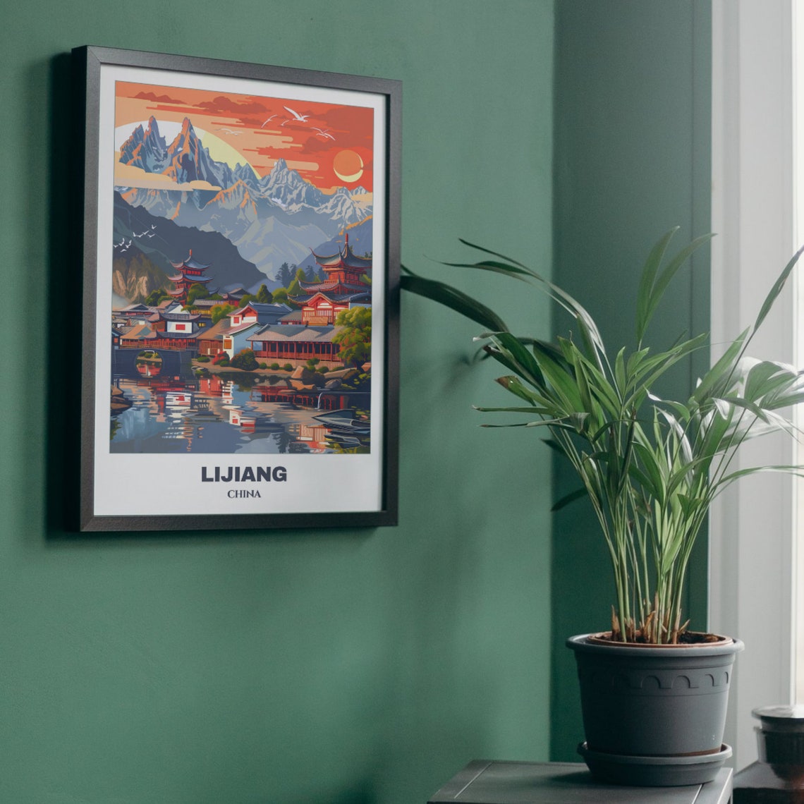 Lijiang Sunset Pagoda Lake Mountain Reflection Scenic Poster - Image 5