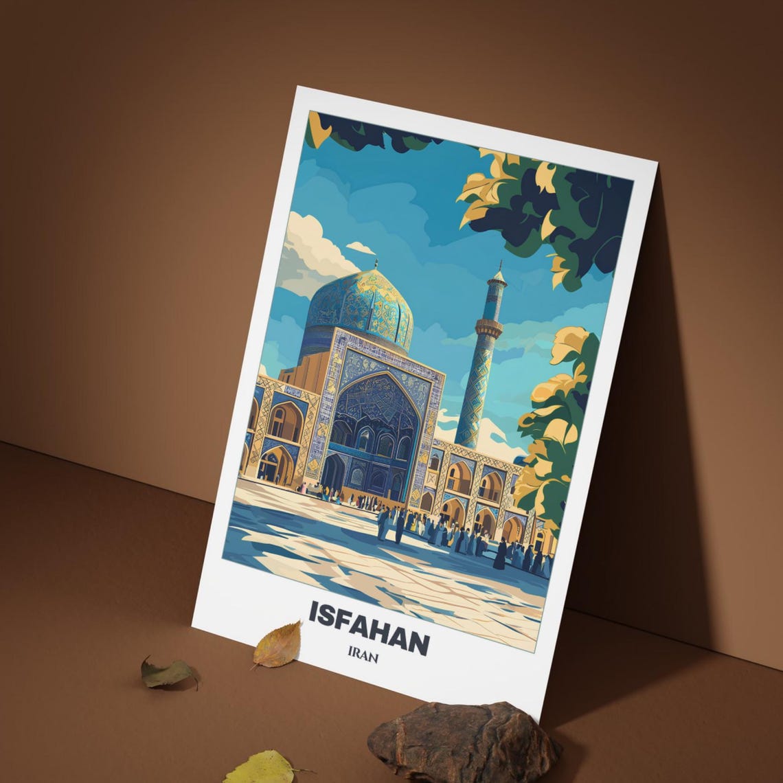 Isfahan Travel Poster Iran Travel Poster Citycape Painting Wall Art Print Isfahan Home Decor Shah Mosque Print - Image 5