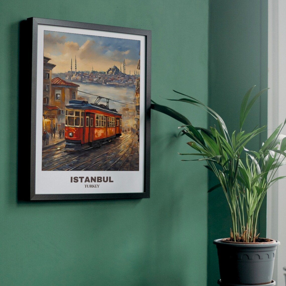 Istanbul Travel Poster, Cityscape Painting Art Print - Image 4