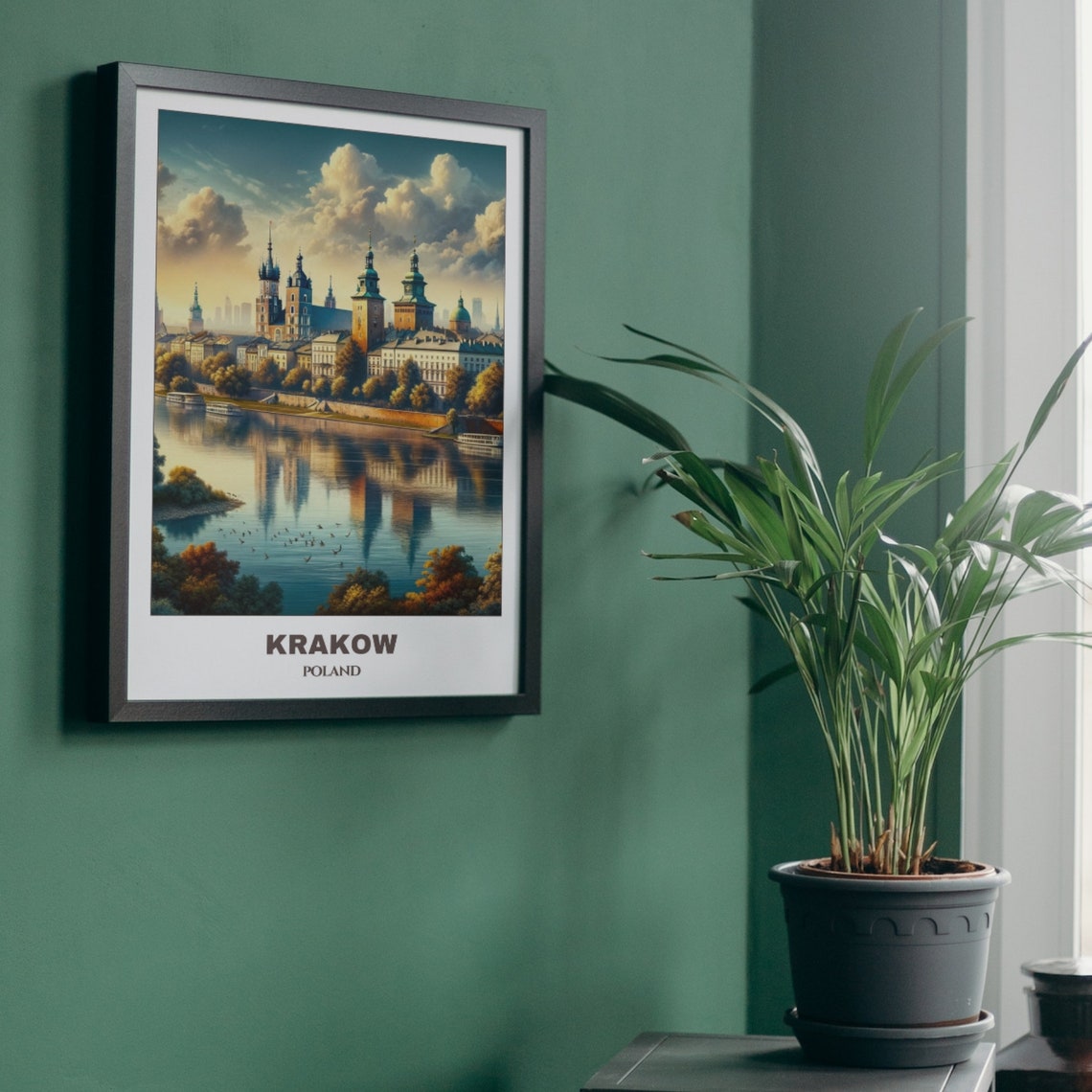 Krakow Travel Poster Poland Travel Poster Krakow Painting Cityscape Painting Wall Art Decor Poland Trip Travel Lovers Gift - Image 5