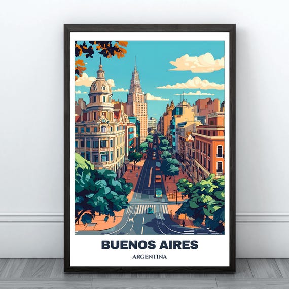 Buenos Aires Travel Poster Argentina Travel Poster Print Wall Art Buenos Aires Painting Home Decor Buenos Aires Print