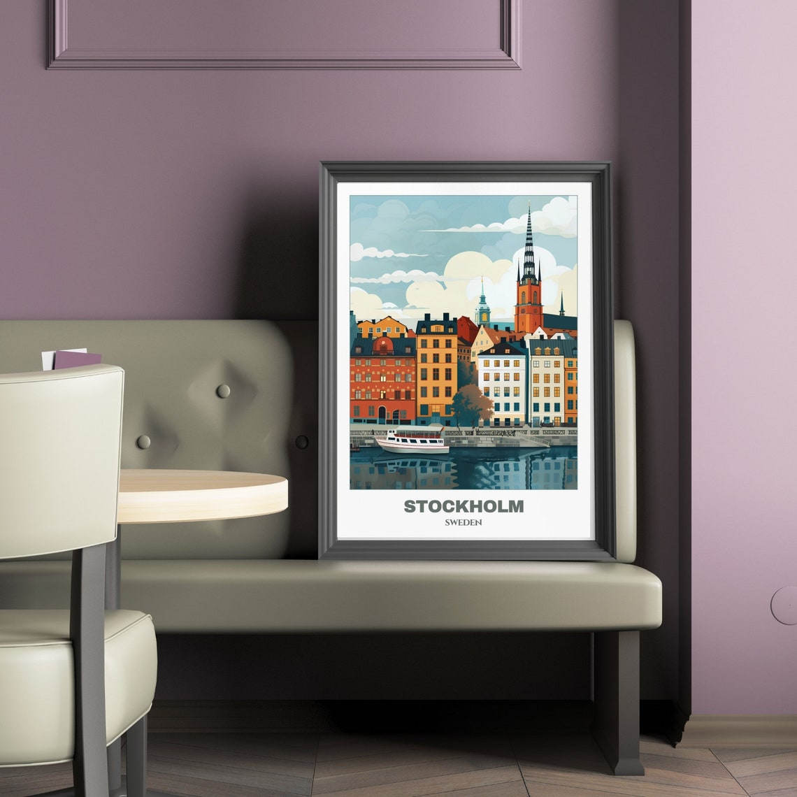 Stockholm Travel Poster Sweden Travel Poster Citycape Painting Print Wall Art Stockholm Home Decor Stockholm Trip Print - Image 2