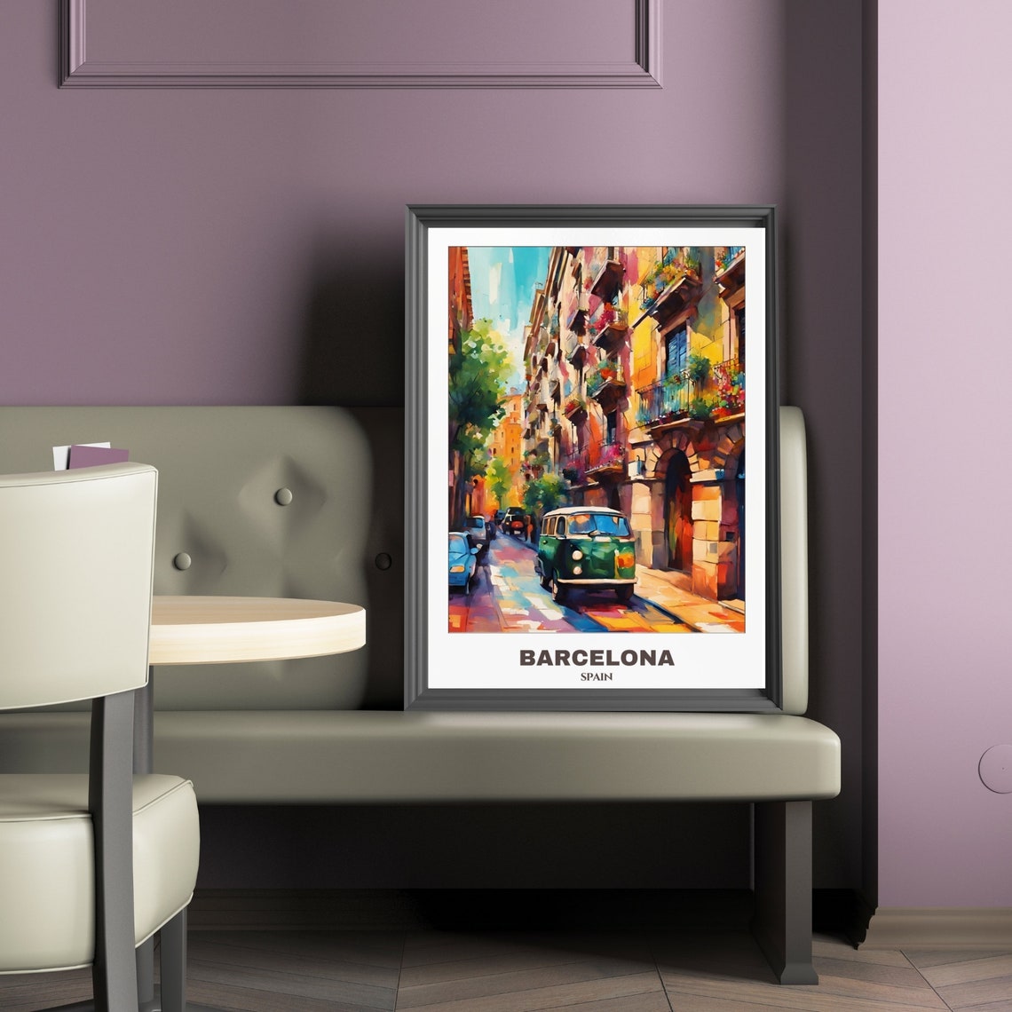 Barcelona Travel Poster Spaintravel Poster Oil Painting Cityscape Painting Travel Wall Art Room Decor Spain Trip - Image 3