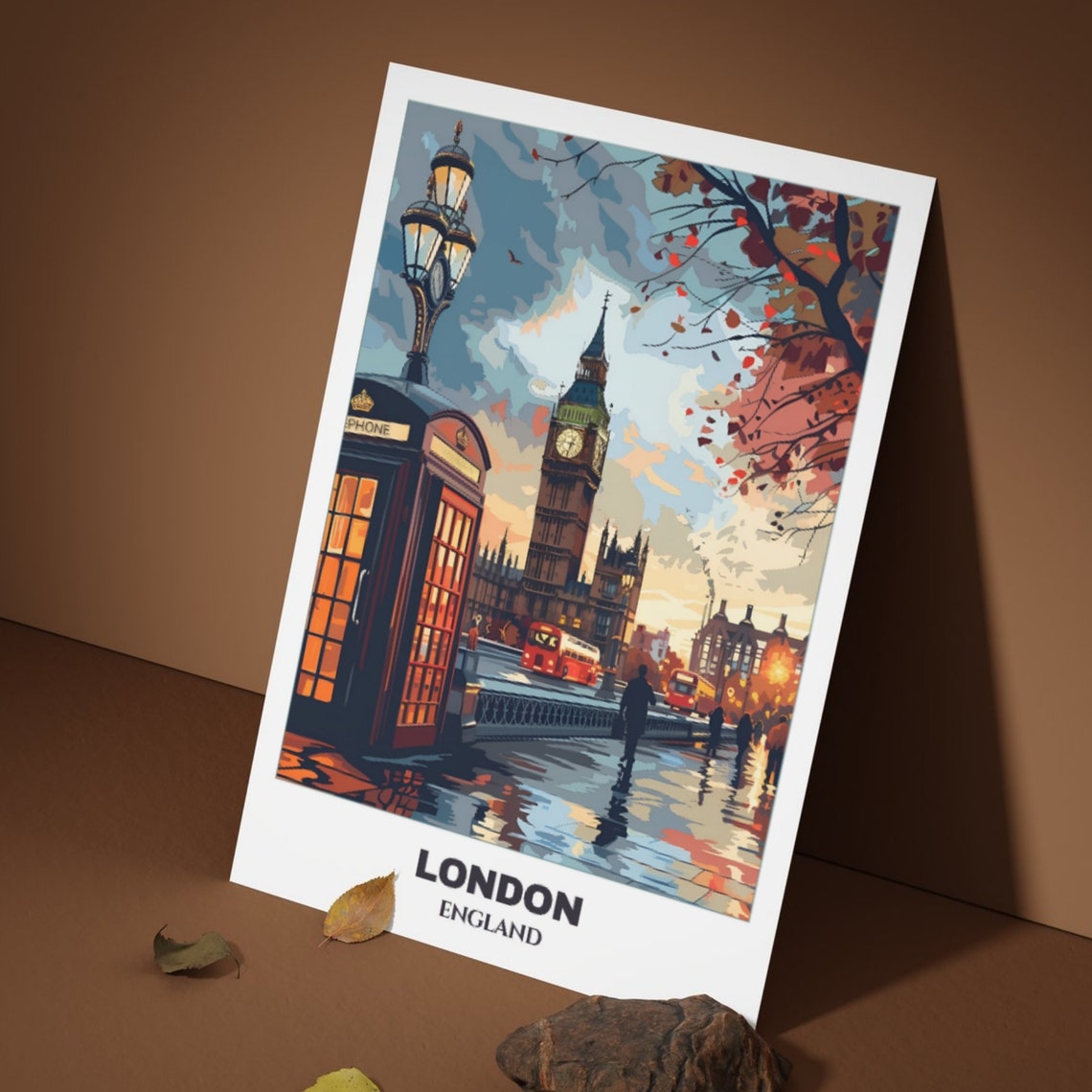 London Travel Poster England Travel Poster Cityscape Painting Print Wall Art London Home Decor United Kingdom Print - Image 5