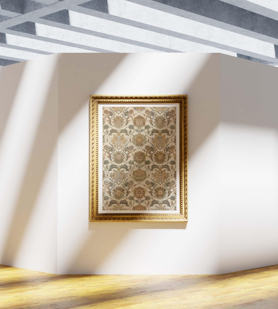 Sage and Olive Botanical Tapestry With Symmetrical Blooms Poster - Image 6