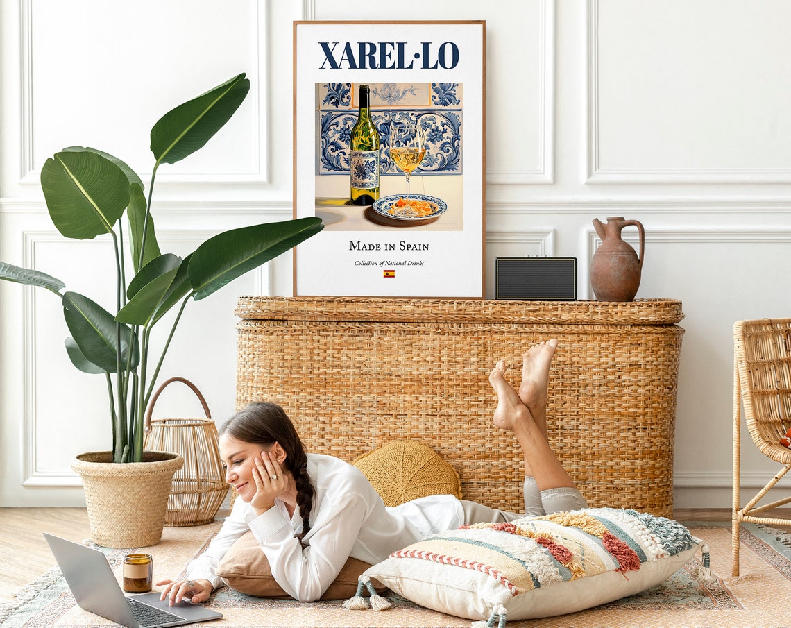 Xarello On Maiolica Tile, Catalonia Beverage Poster - Image 2
