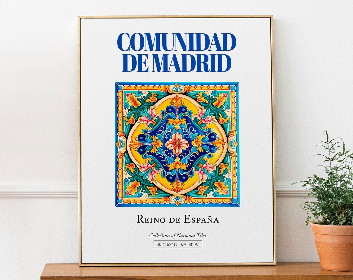 Comunidad De Madrid Spain Minimalist Travel Poster