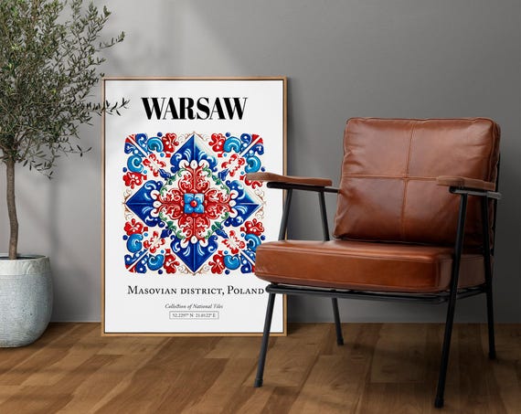 Warsaw Masovian District Poland Tile Pattern Art Print