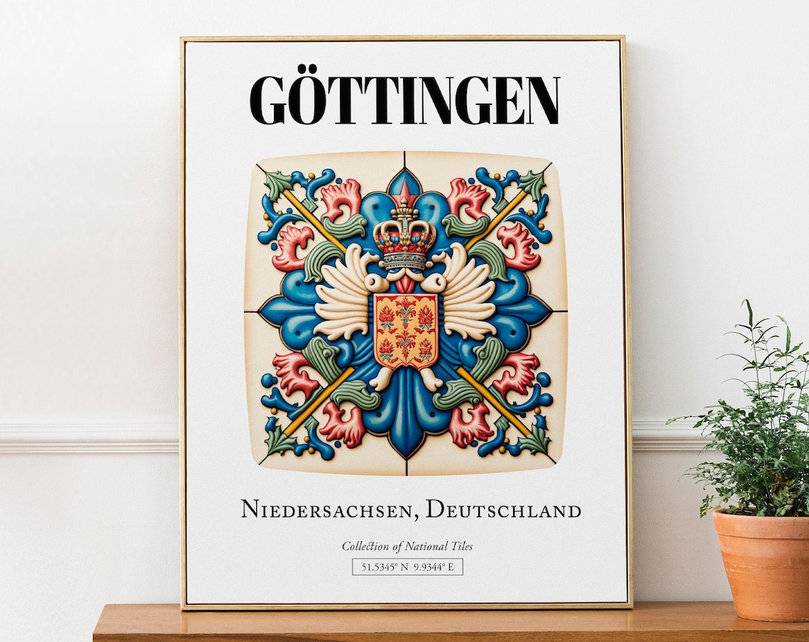 Gttingen Niedersachsen Germany Traditional Tile Pattern Poster