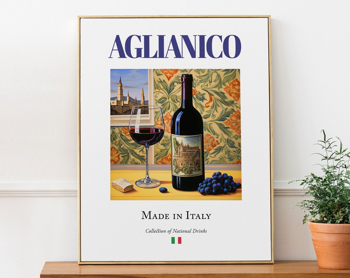 Aglianico Maiolica Tile, Traditional Italian Poster