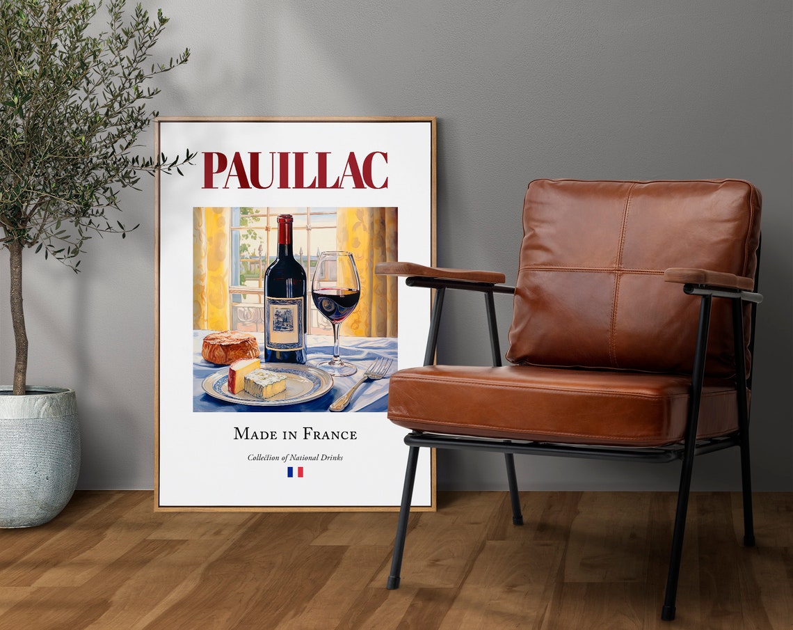 Pauillac Maiolica Tile Beverage Art Print, Gironde - Image 4