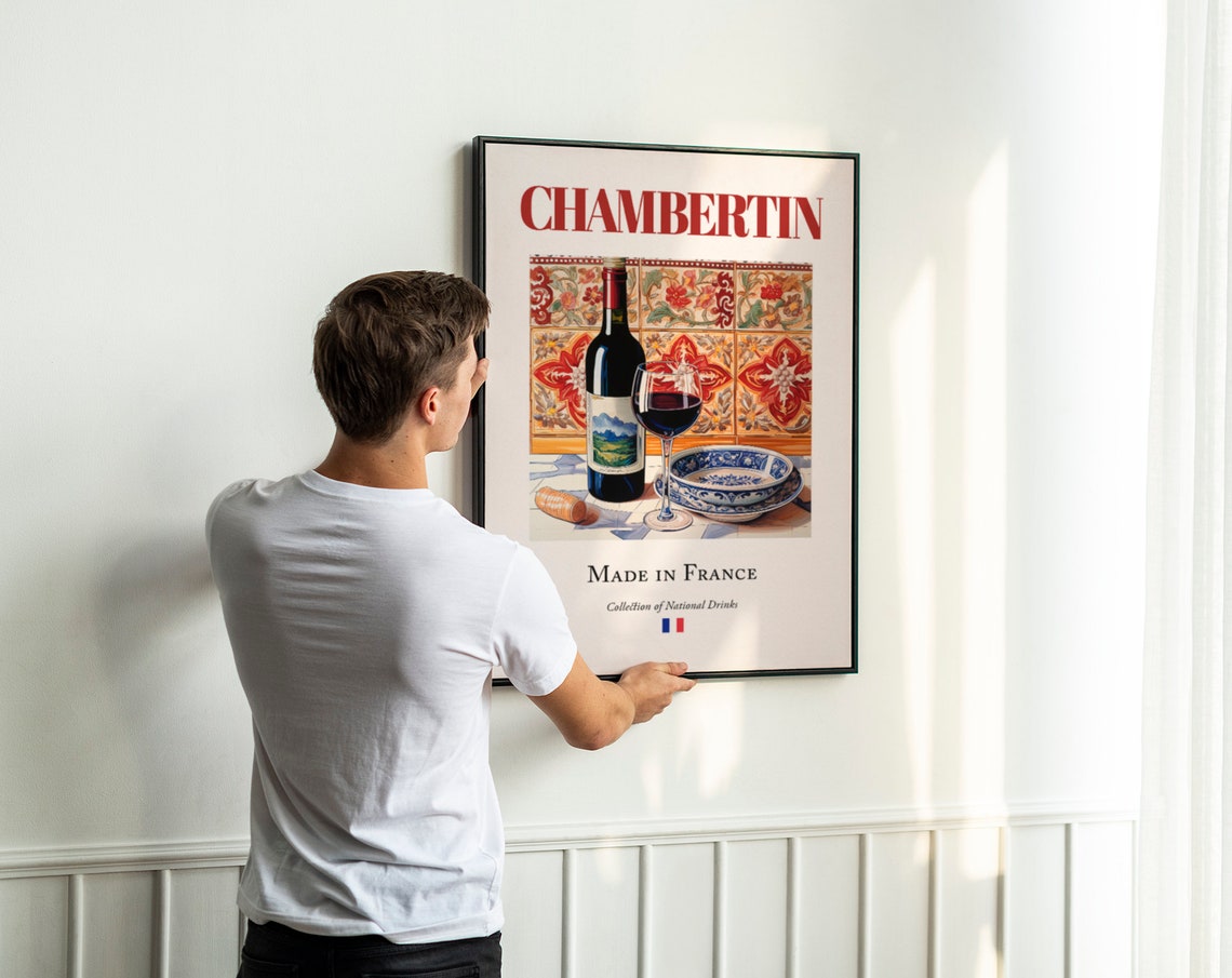 Chambertin On Maiolica Tile, Traditional Cte Dor Poster - Image 3