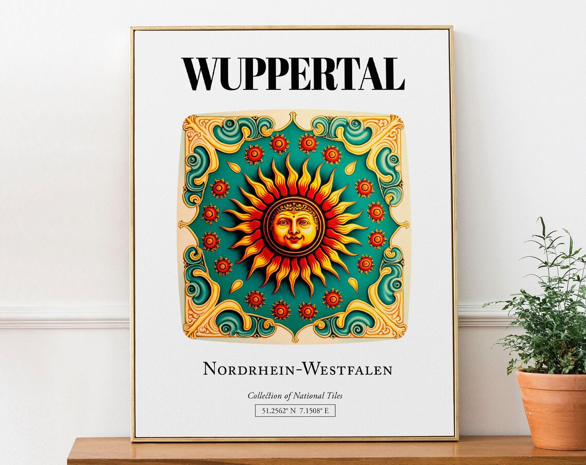 Wuppertal Traditional Tile Pattern Travel Poster