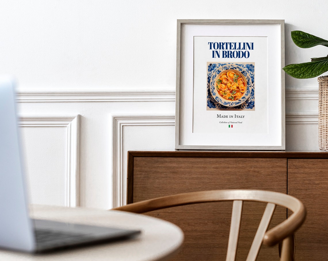 Tortellini In Brodo on Maiolica Tile Plate Art Print - Image 4