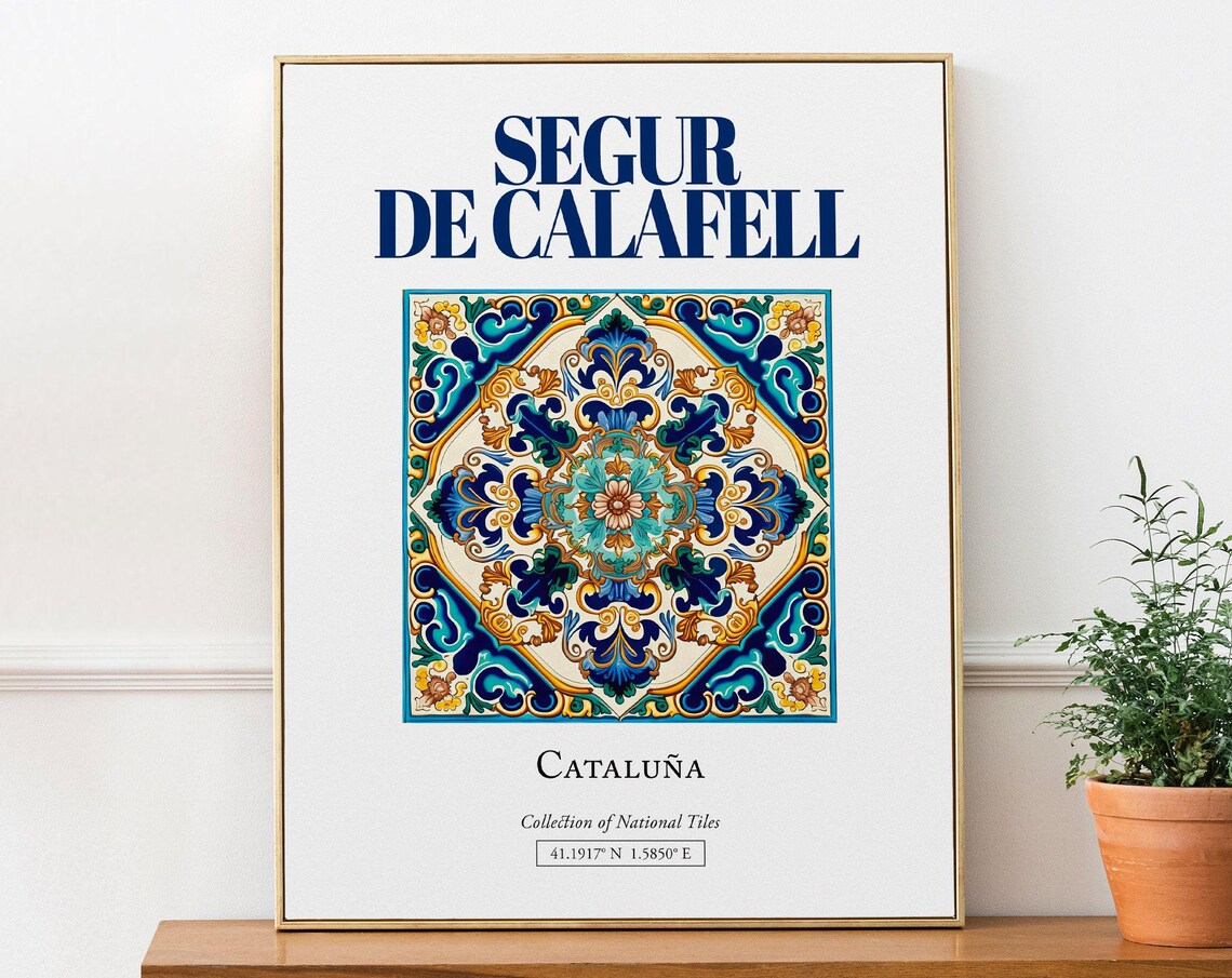 Segur De Calafell Catalua Spain Minimalist Travel Poster