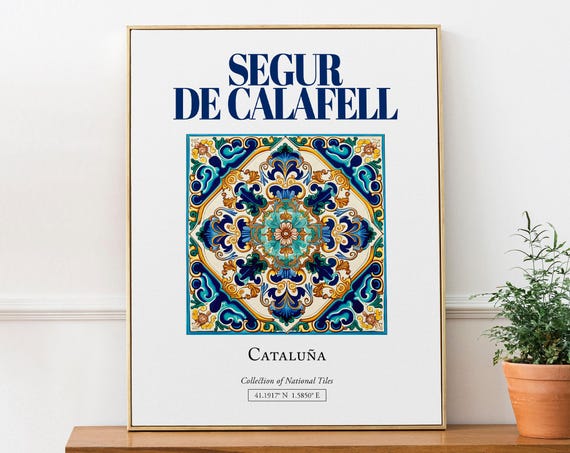 Segur De Calafell Catalua Spain Minimalist Travel Poster