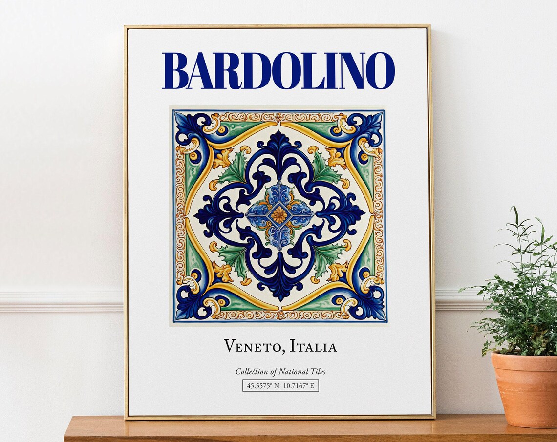 Bardolino Veneto Italy Traditional Maiolica Tile Art Print