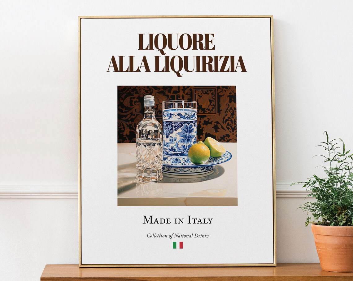 Liquore Alla Liquirizia Maiolica Tile Italian Poster