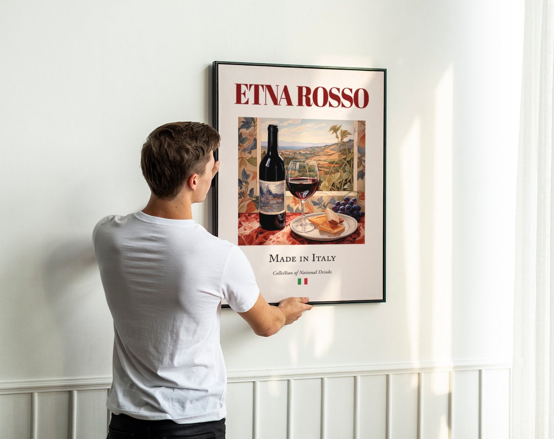 Etna Rosso on Maiolica Tile, Italian Beverage Poster - Image 2