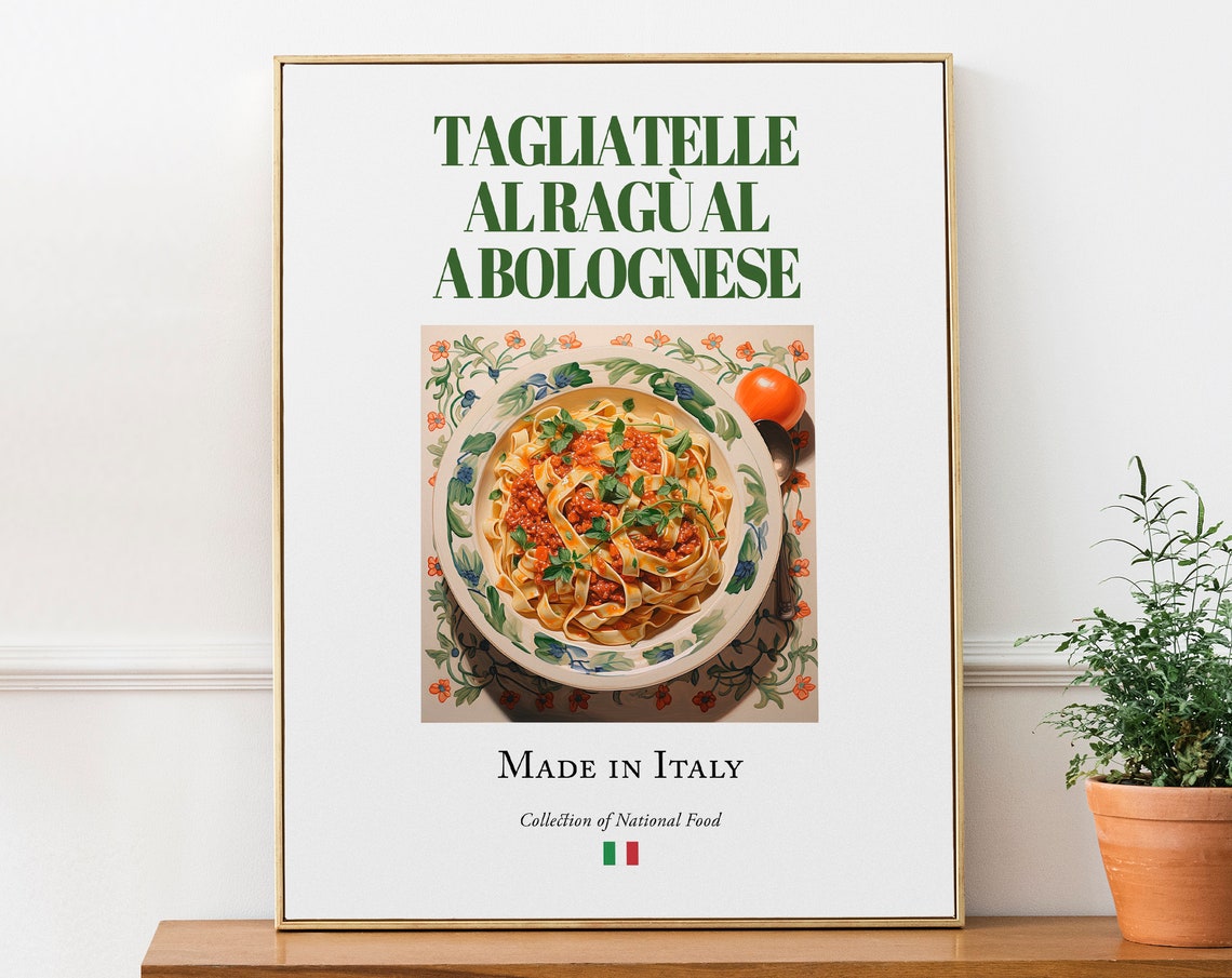 Tagliatelle al Ragù Bolognese, Maiolica Tile Art Print