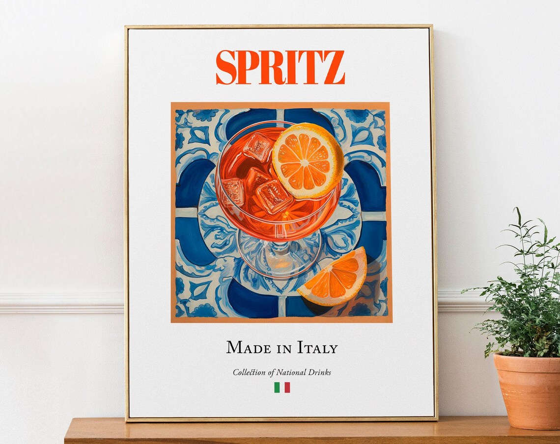 Spritz On Maiolica Tile Italian Beverage Poster