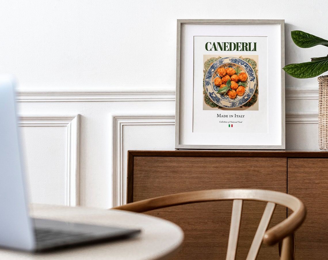 Canederli on Maiolica Tile Plate, Italian Food Art Print - Image 4