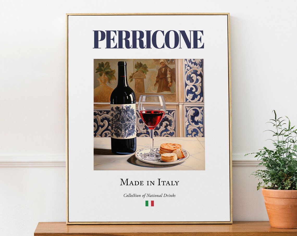 Perricone On Maiolica Tile, Italian Beverage Poster