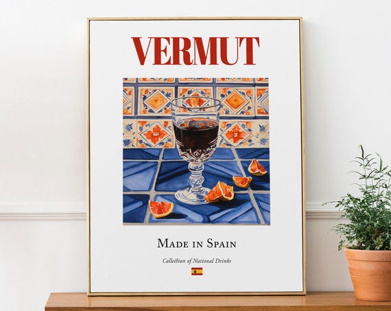 Vermut On Maiolica Tile Spanish Beverage Poster