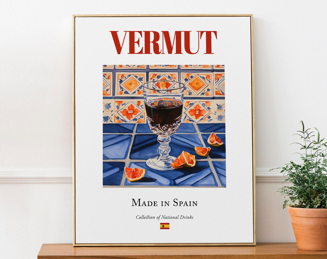 Vermut On Maiolica Tile Spanish Beverage Poster