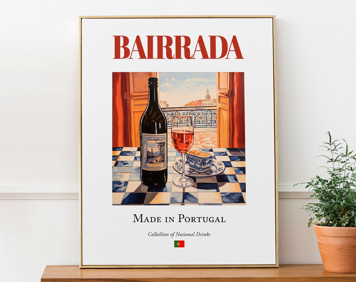 Bairrada On Azulejo Tile, Portugal Beverage Travel Poster