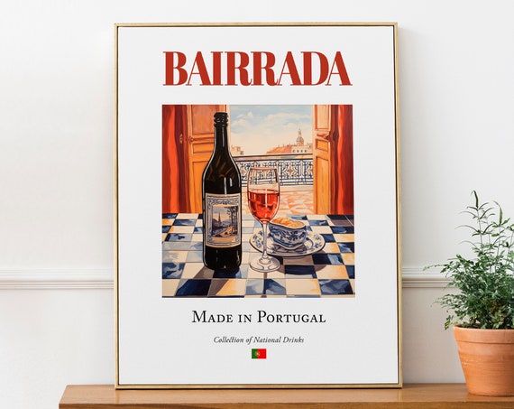 Bairrada On Azulejo Tile, Portugal Beverage Travel Poster
