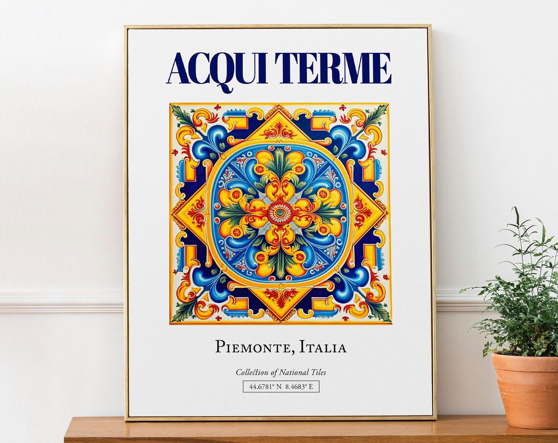 Acqui Terme Piemonte Traditional Maiolica Tile Art Print