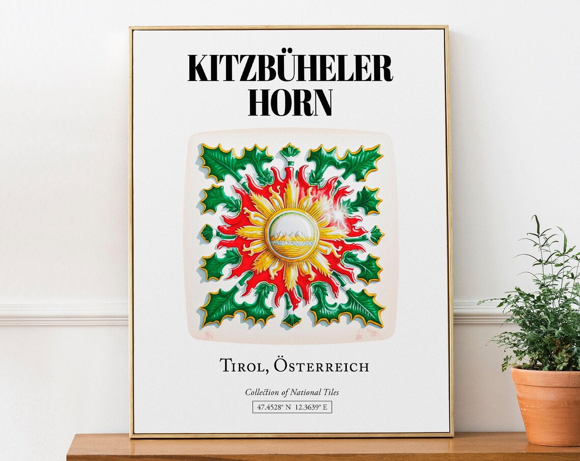 Kitzbheler Horn Tirol Austria Traditional Tile Pattern Art Print