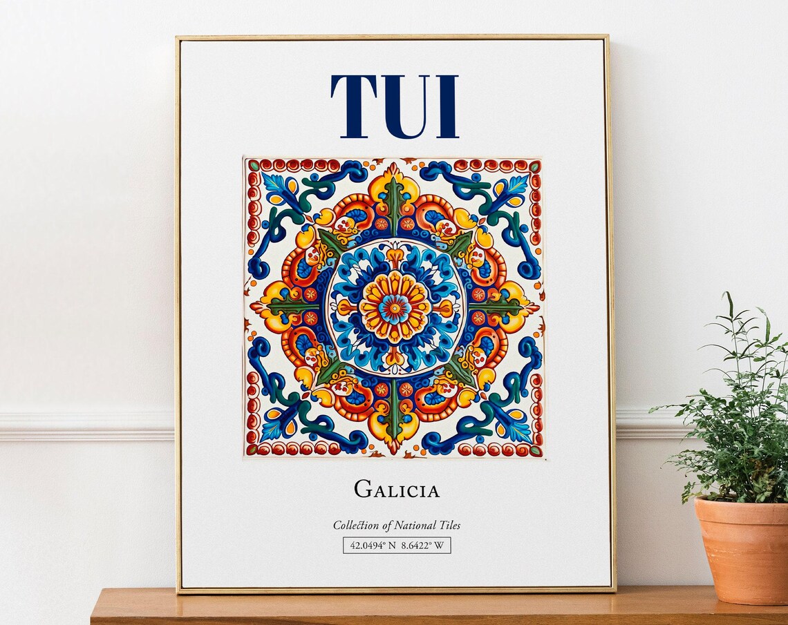 Tui Galicia Spain Minimalist Tile Art Print