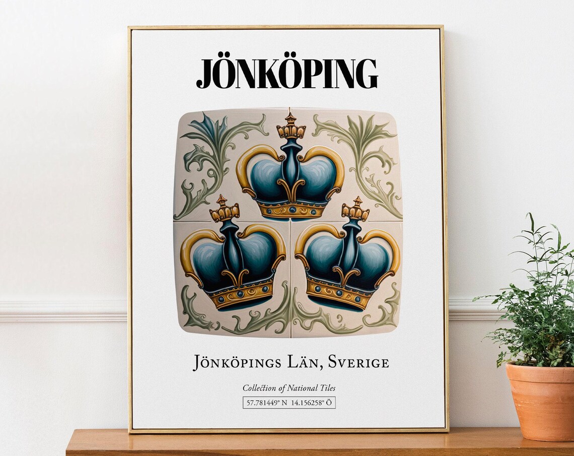 Jonkoping Sweden Traditional Tre Kronor Poster Print
