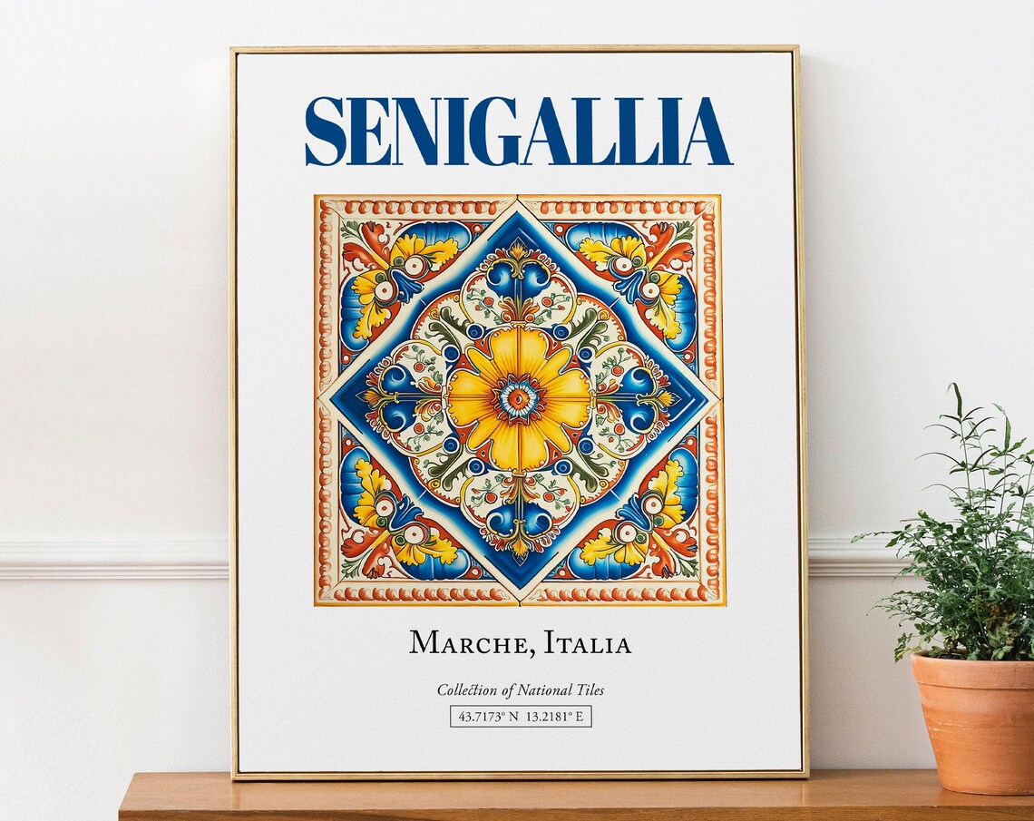 Senigallia Marche Italy Traditional Maiolica Tile Poster