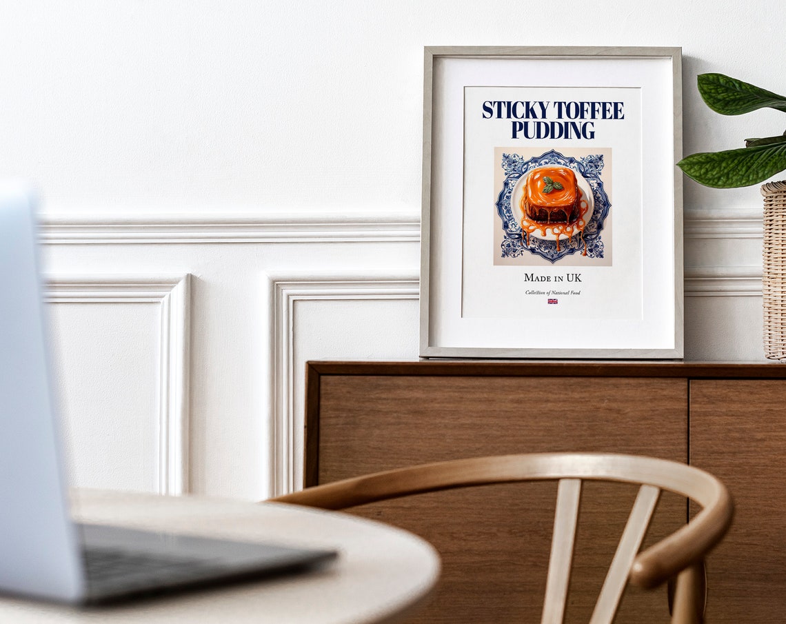 Sticky Toffee Pudding on Maiolica Tile Plate Art Print - Image 4