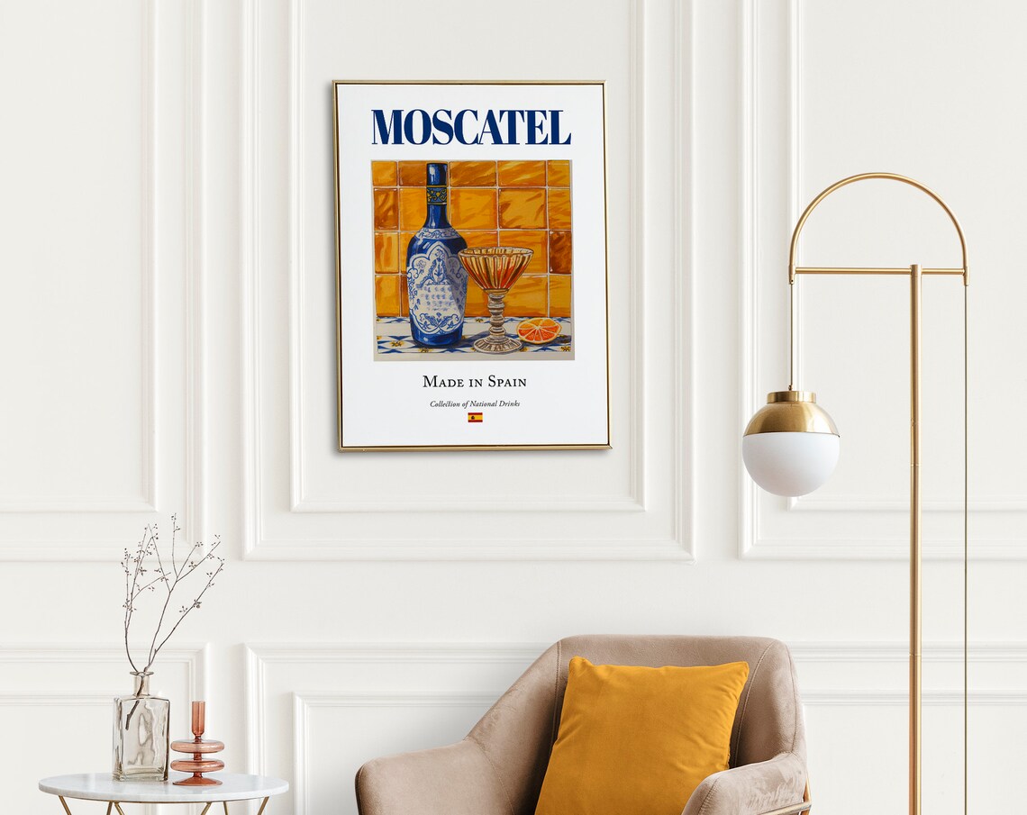 Moscatel on Maiolica Tile, Spanish Beverage Poster - Image 2