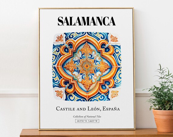 Salamanca Tile Art Print, Castile and León Spain