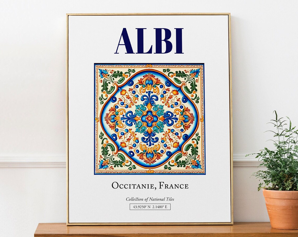 Albi Occitanie France Minimalist Tile Poster