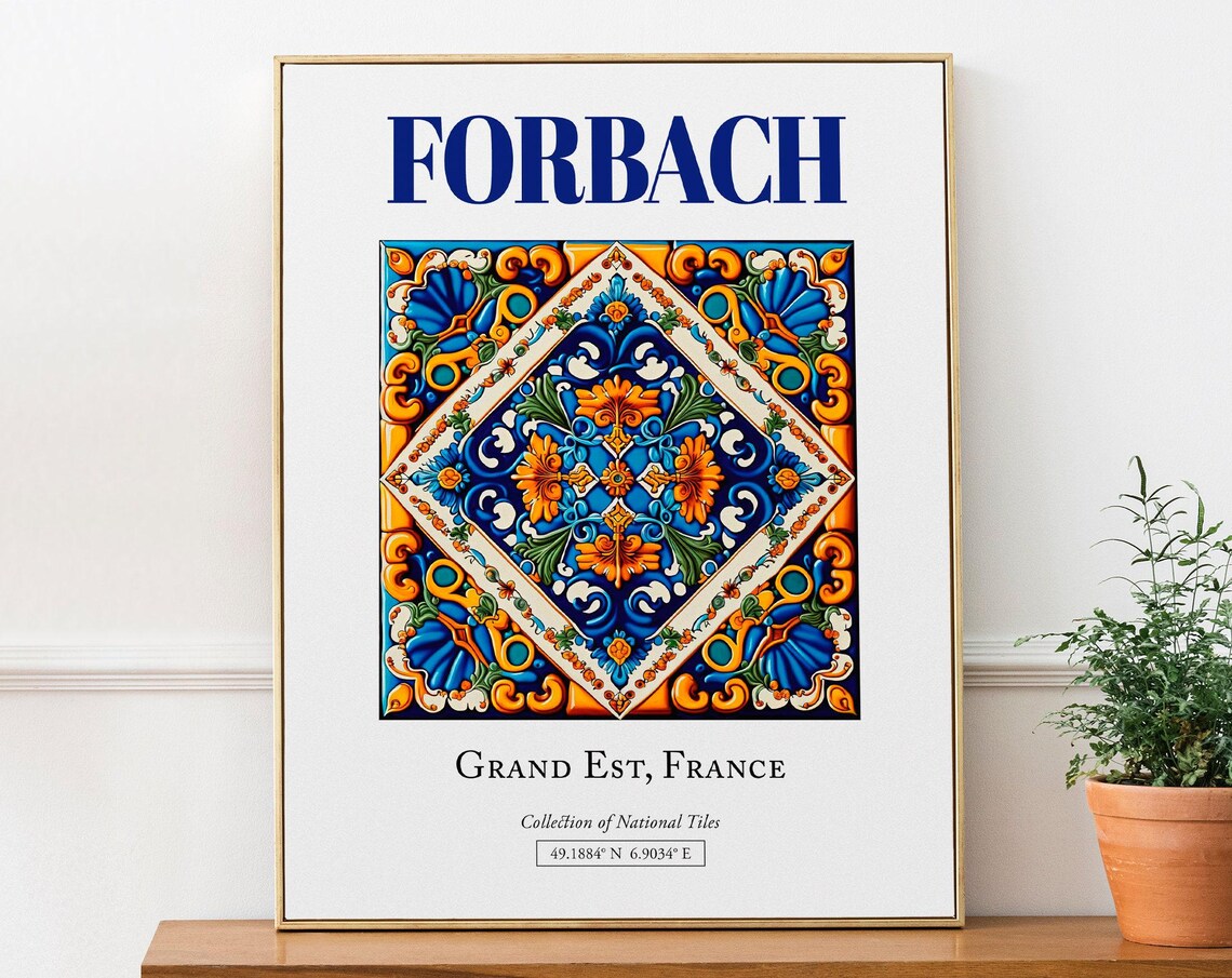 Forbach Grand Est France Folk Traditional Travel Poster