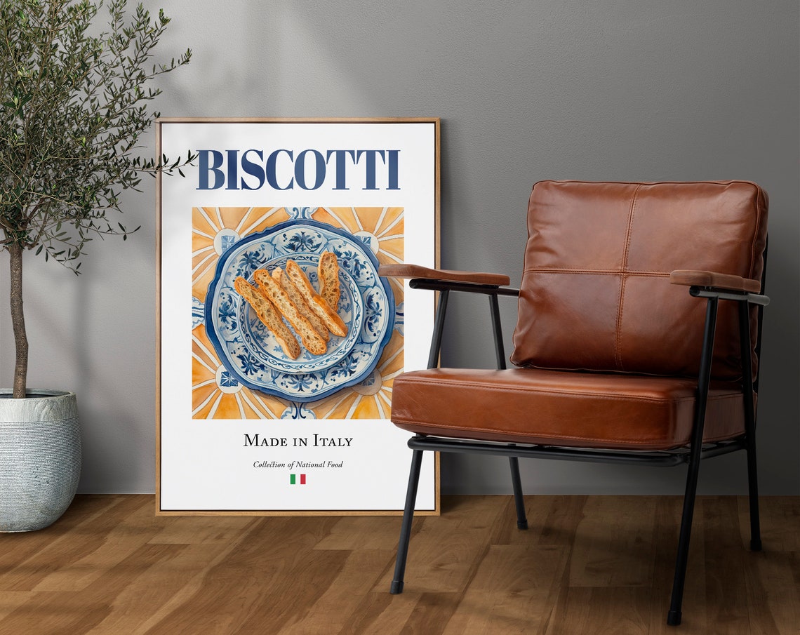 Biscotti On Maiolica Tile Plate, Italian Food Art Print - Image 4