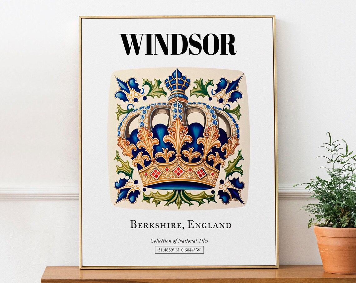 Windsor Berkshire England Traditional Tile Pattern Art Print