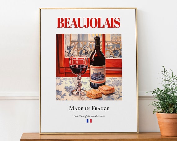 Beaujolais on Maiolica Tile, Rhône-Alpes Poster